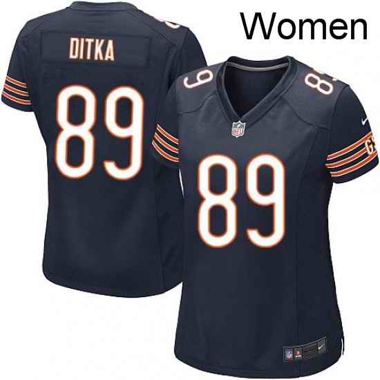 Womens Nike Chicago Bears 89 Mike Ditka Game Navy Blue Team Color NFL Jersey